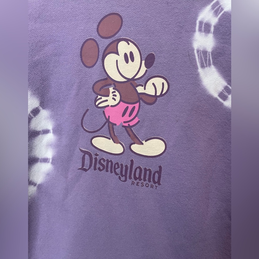 Disneyland Purple Mickey Tie-Dye Sweatshirt Size Medium - Picture 3 of 7